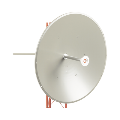 Antena altamente direccional / Distancia de hasta 100 km / Ganancia de 36 dBi / 4.9 - 6.5 GHz / Conectores N-Hembra / incluye montaje para torre y montaje estabilizador para fuertes vientos.