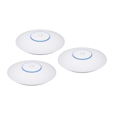 Paquete de 3 Access Point UniFi 802.11ac Wave 2, MU-MIMO4X4 con antena Beamforming, hasta 1.7 Gbps, para interior PoE 802.3af, soporta 200 clientes, No incluyen PoE&acute;s