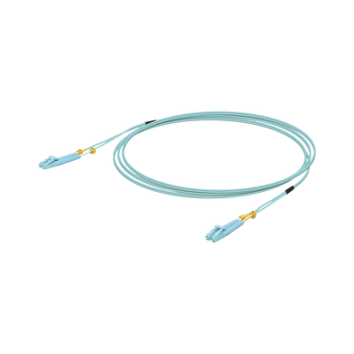 Jumper de Fibra Óptica Multimodo LC-LC duplex 10 G, 50/125 OM3, Color Aqua, 3 Metros