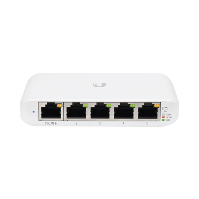Switch UniFi Administrable Compacto de 5 Puertos 10/100/1000 Mbps, soporta entrada de PoE 802.3af/at