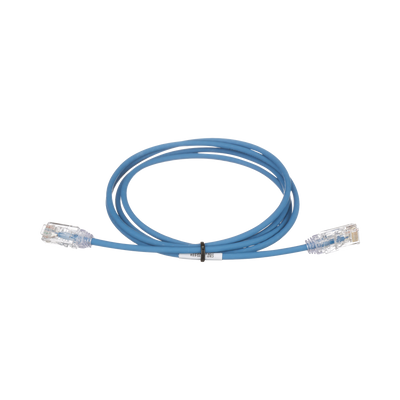 Cable de Parcheo TX6, UTP Cat6, Diámetro Reducido (28AWG), Color Azul, 7ft