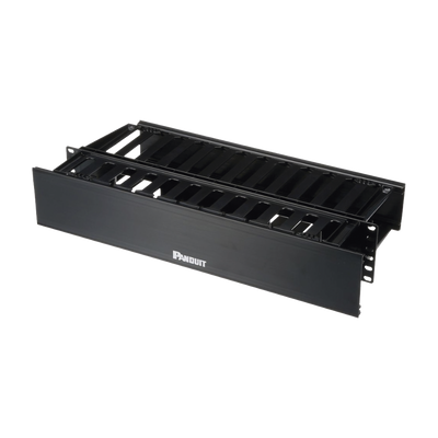 Organizador de Cables Horizontal PatchLink, Doble (Frontal y Posterior), Con Tapa Extendida, Para Rack de 19in, 2UR