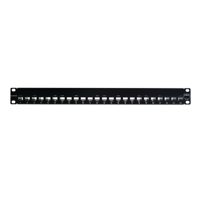 Patch Panel Z-MAX de 24 puertos, Blindado, Precargado con Jacks Categoria 6A, Plano, 1UR